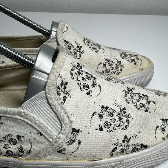 Women' American Eagle Sneakers 7 Casual Flats Canvas Skull Slip On Model #3351 - Picture 2 of 11